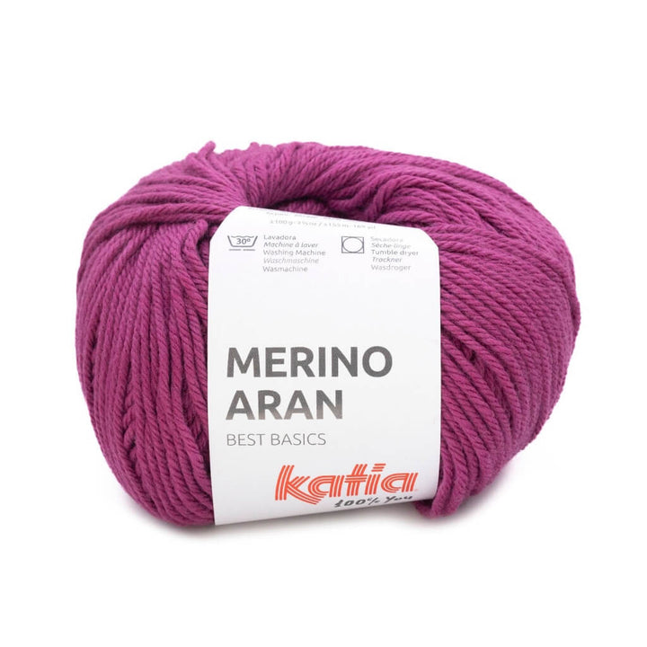 Katia Merino Aran, Farbe 105 Magenta – Schurwolle und Synthetik bei Lieblingsgarn
