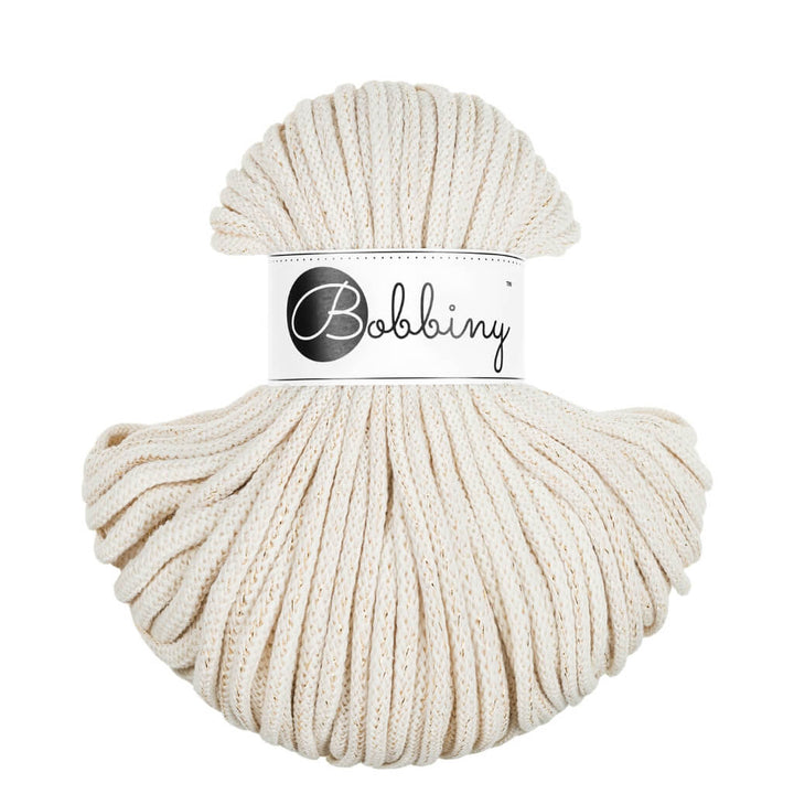 Bobbiny Makrameegarn Golden Natural Bobbiny Premium Kordel 5 mm x 50 m Lieblingsgarn