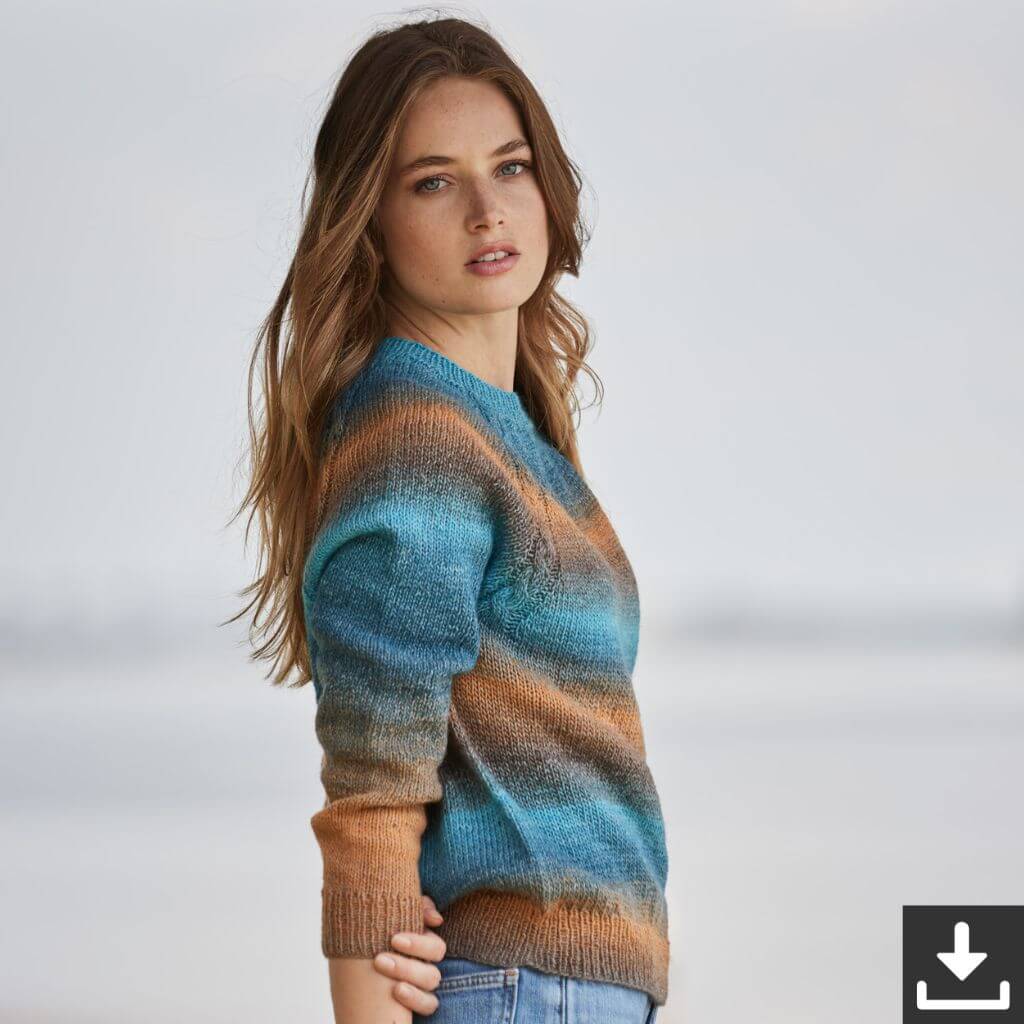 Lana Grossa Pattern Pullover mit Farbverlauf Strickset - Lana Grossa (PDF) bei bei bei bei bei bei bei bei bei Lieblingsgarn