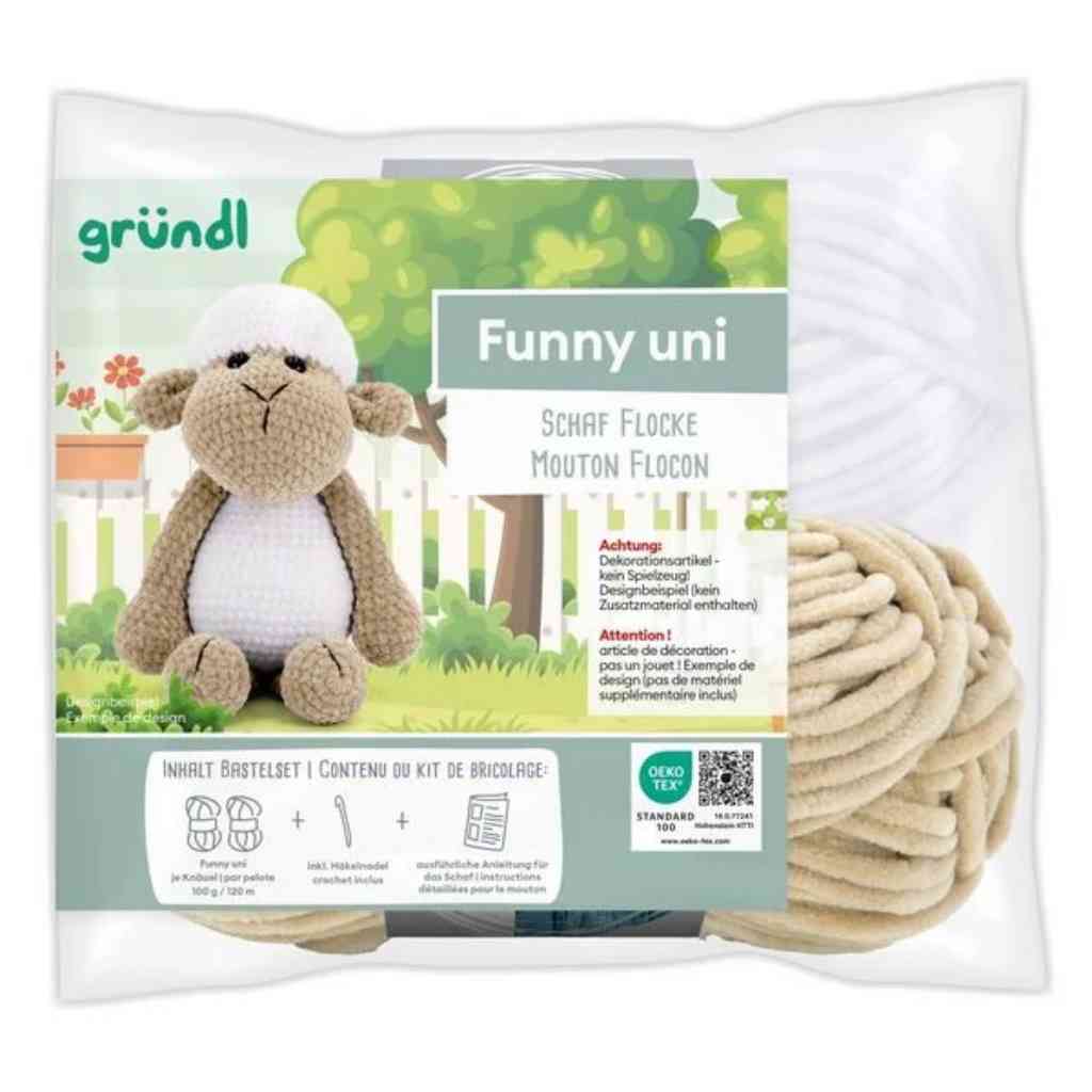 Gründl Funny uni Häkelset Schaf Flocke – Produktansicht bei bei bei bei bei bei bei bei bei bei bei bei bei Lieblingsgarn