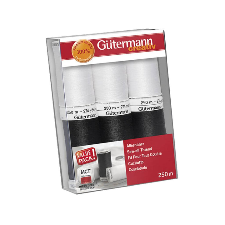 Gütermann Gütermann Nähfaden-Set Allesnäher Schwarz/Weiß Lieblingsgarn