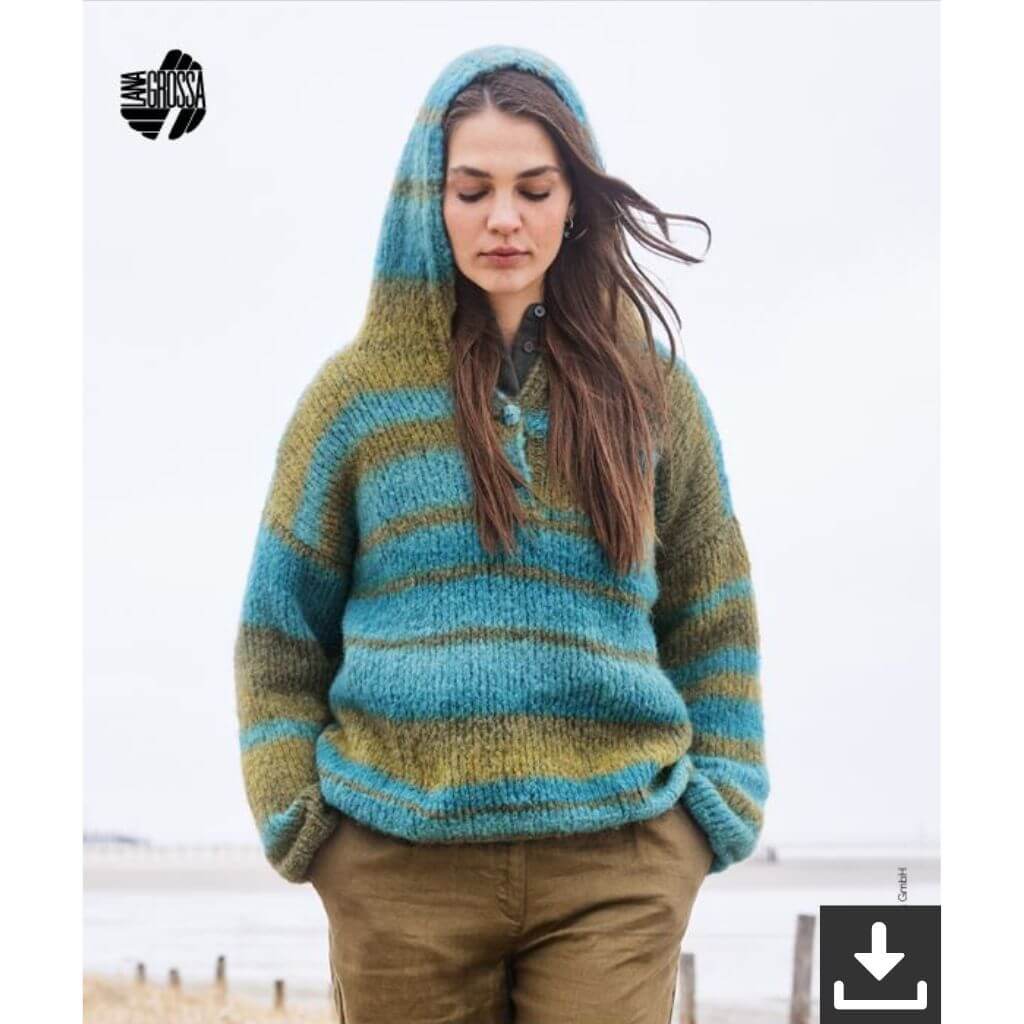 Lana Grossa Pattern Hoodie Strickanleitung - Lana Grossa (PDF) bei bei bei bei bei bei bei bei bei bei bei Lieblingsgarn