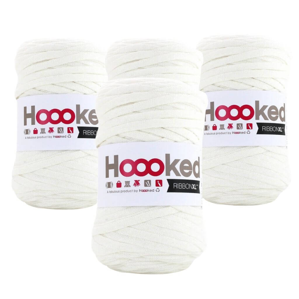 Hoooked Pearl White Hoooked RibbonXL 4er Spar-Set Lieblingsgarn
