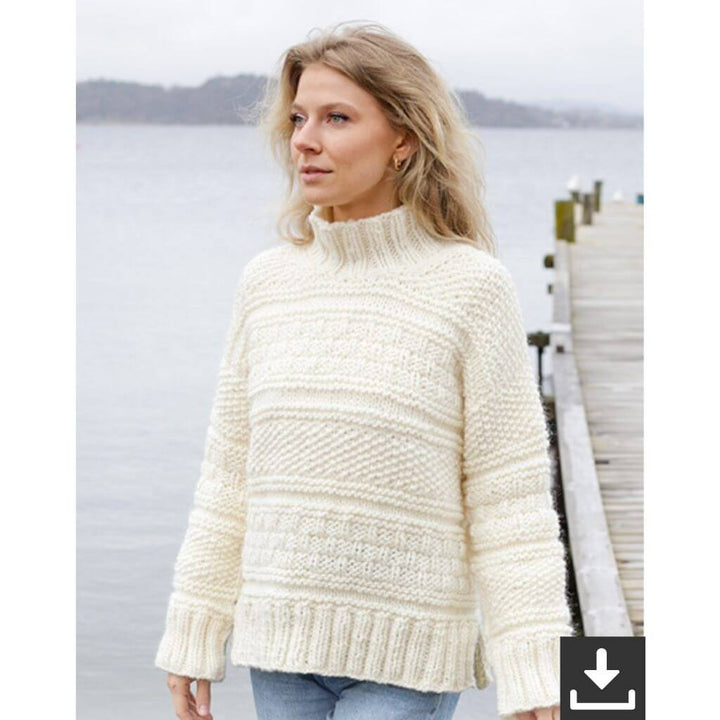 Drops Design Pattern Damen Pullover Ice Tide Strickanleitung - Drops (PDF) Lieblingsgarn
