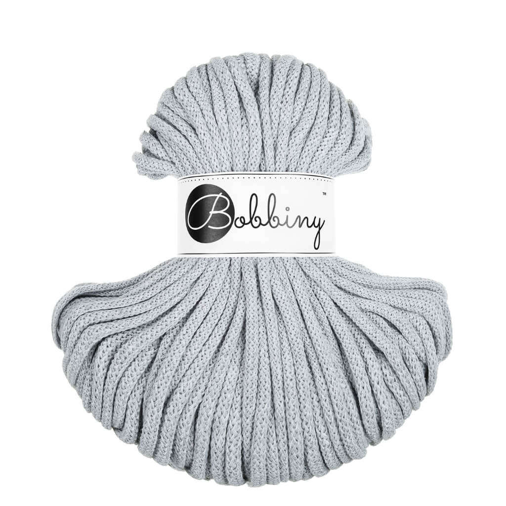 Bobbiny Makrameegarn Light Grey Bobbiny Premium Kordel 5 mm x 50 m Lieblingsgarn