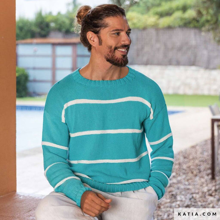 Katia Gestreifter Herrenpullover Strickanleitung - Katia (Heft) bei bei bei bei bei bei bei bei bei bei bei bei Lieblingsgarn