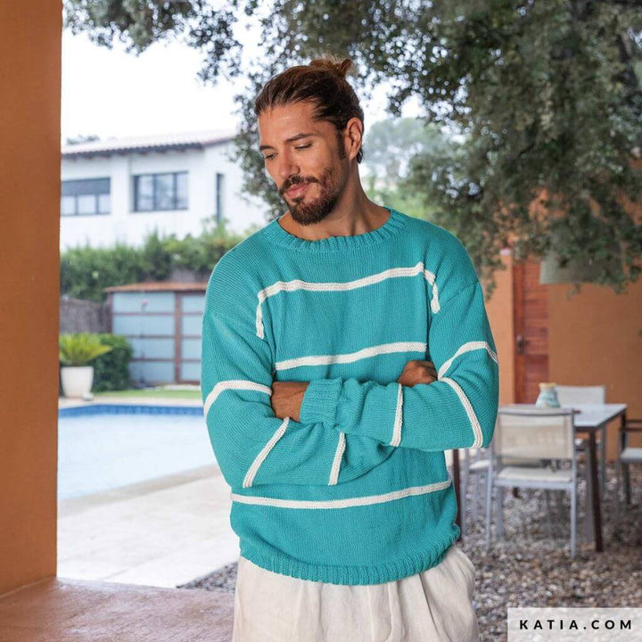 Katia Gestreifter Herrenpullover Strickanleitung - Katia (Heft) bei bei bei bei bei bei bei bei bei bei bei bei Lieblingsgarn