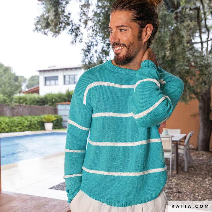 Katia Gestreifter Herrenpullover Strickanleitung - Katia (Heft) bei bei bei bei bei bei bei bei bei bei bei bei Lieblingsgarn