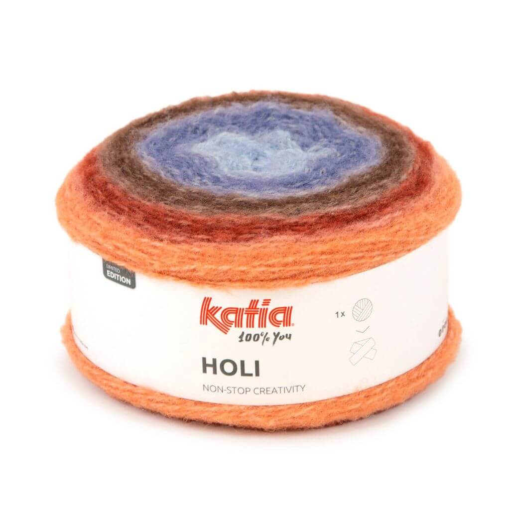 Katia 0507 - Rostrot-Schokoladen-braun-Blau Katia Holi Lieblingsgarn