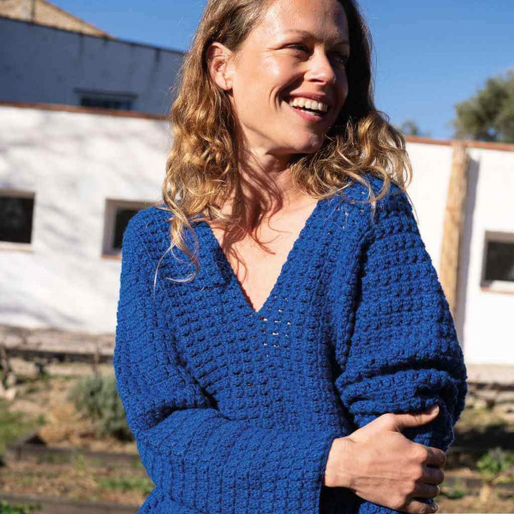 Katia Pullover mit V-Ausschnitt Häkelanleitung – Bild 2 von 3 bei Lieblingsgarn