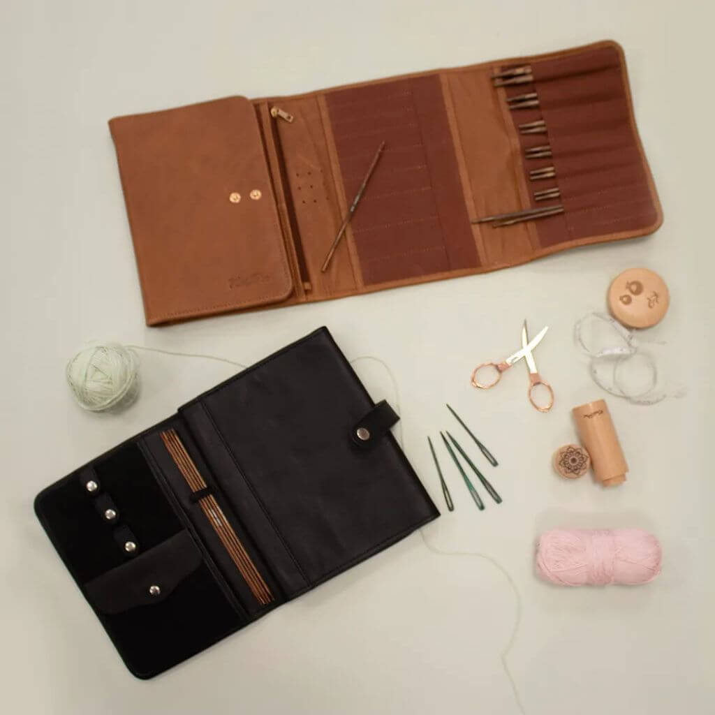 KnitPro Velora Häkel- und Strick Etui Leder bei bei bei bei bei bei bei bei bei bei Lieblingsgarn