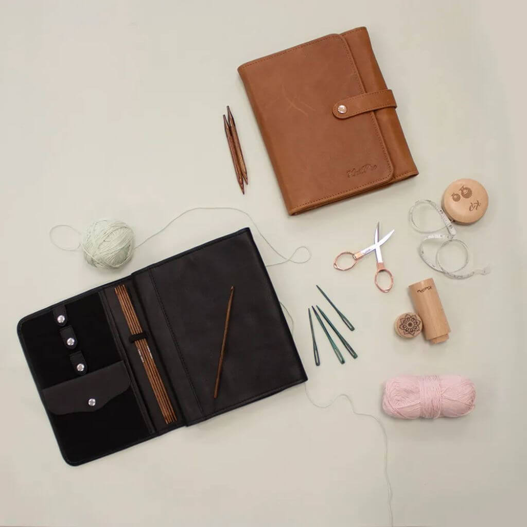 KnitPro Velora Häkel- und Strick Etui Leder bei bei bei bei bei bei bei bei bei bei Lieblingsgarn