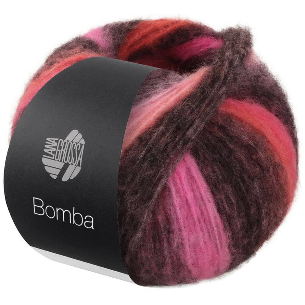 Lana Grossa 2 - Rosa/Pink/Koralle/Brombeer/Graurot/Graurosa/Dunkelgrau Lana Grossa Bomba Lieblingsgarn
