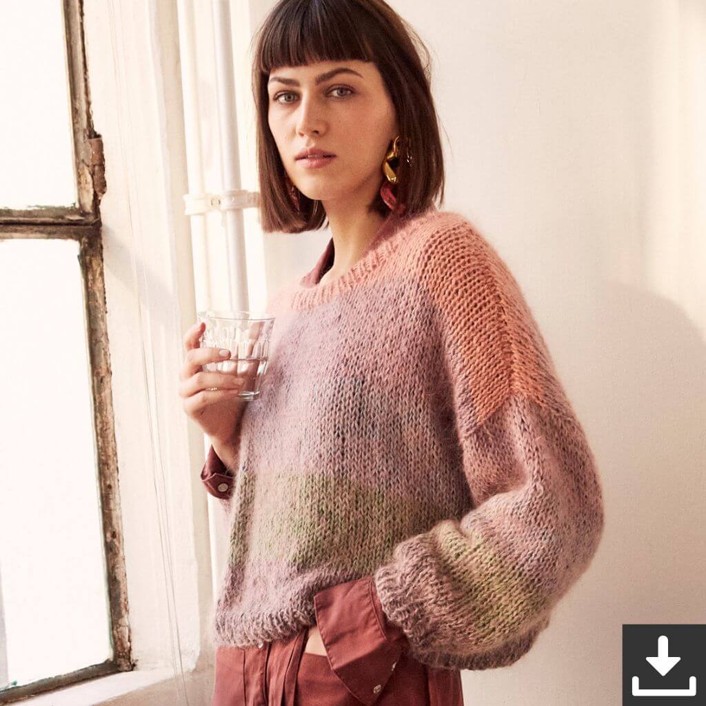 Lana Grossa Pattern Lässiger Damen Pullover Strickset - Lana Grossa (PDF) bei bei bei bei bei bei bei bei bei Lieblingsgarn