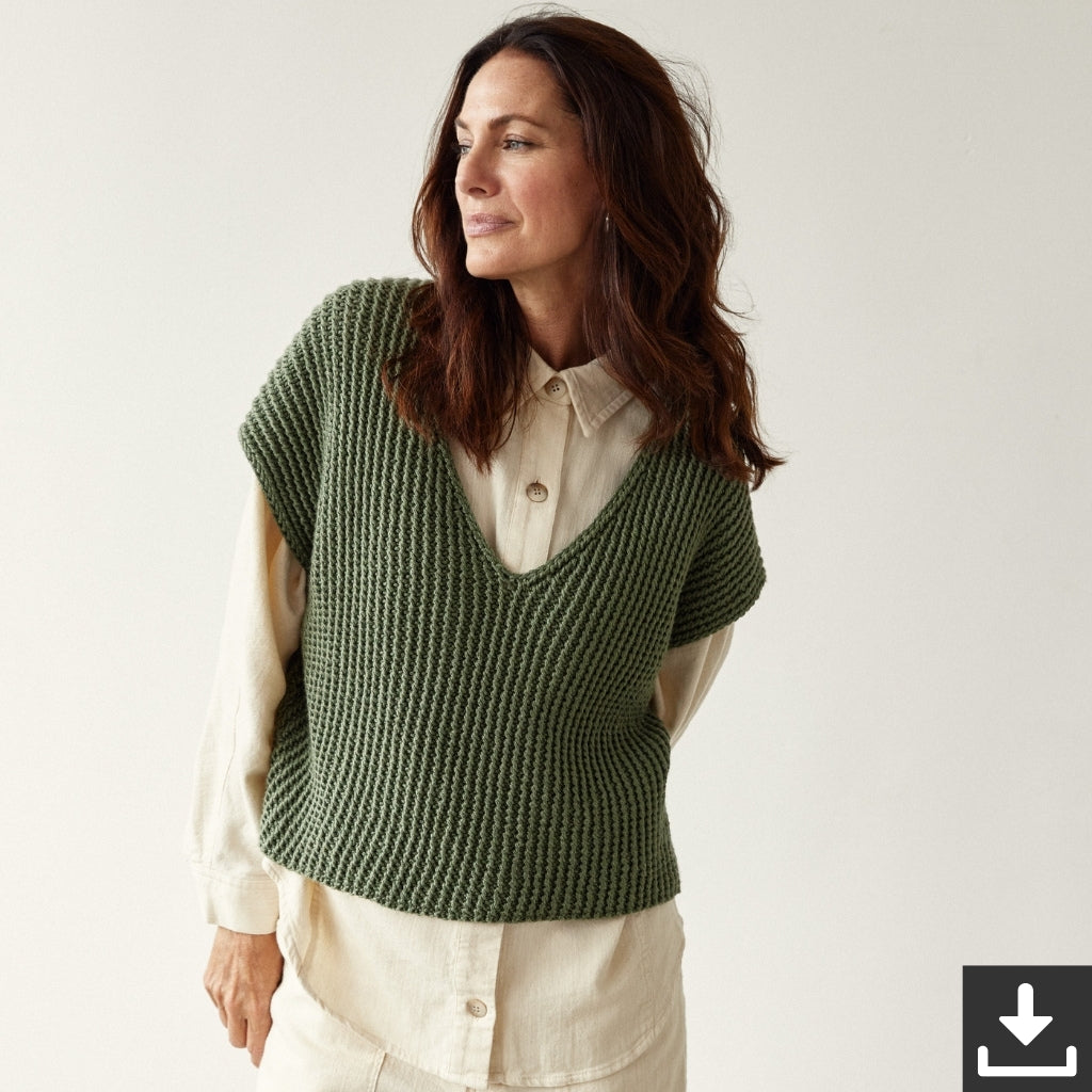 Lana Grossa Pattern V-Ausschnitt Pullunder Strickset - Lana Grossa (PDF) Lieblingsgarn