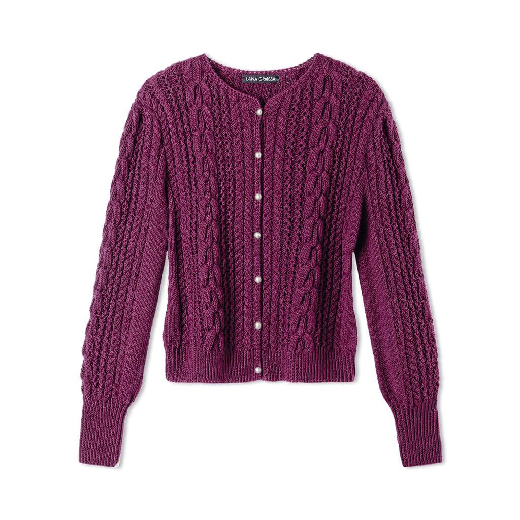 Jacke Zopf-Lochmuster Strickanleitung - Lana Grossa (Heft)