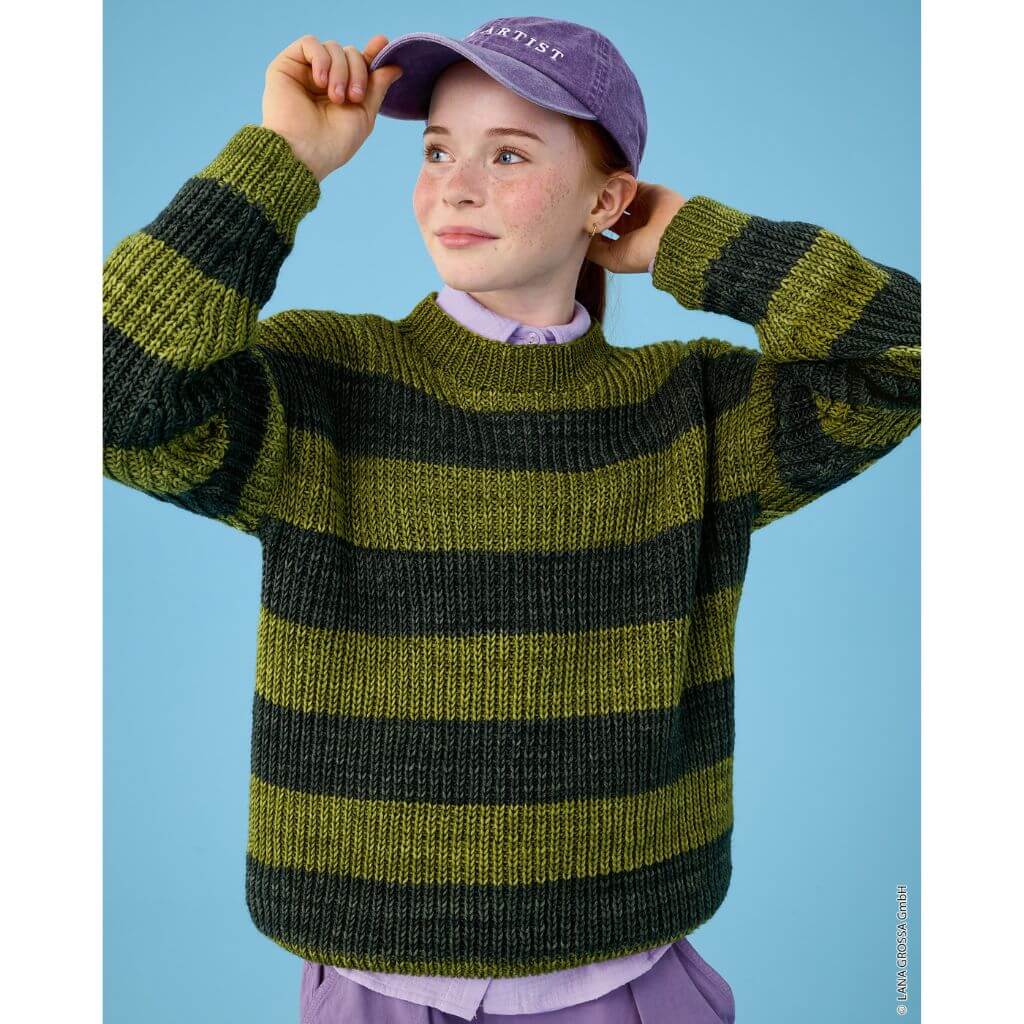 Lana Grossa Kinder-Streifenpullover im Halbpatent Strickanleitung – Bild 4 von 6 bei bei bei bei bei bei bei Lieblingsgarn