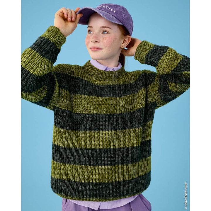 Lana Grossa Kinder-Streifenpullover im Halbpatent Strickanleitung – Bild 4 von 6 bei bei bei bei bei bei bei Lieblingsgarn