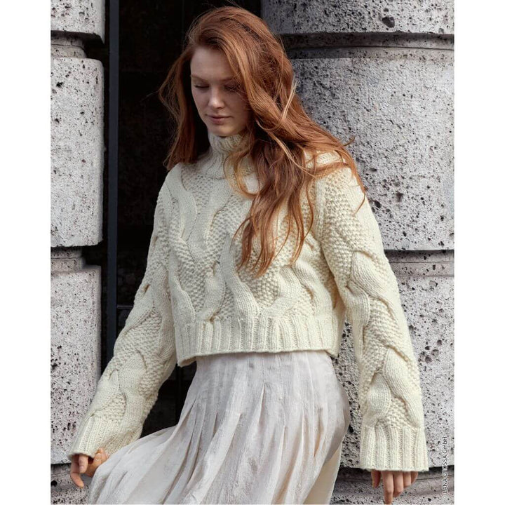 Lana Grossa Pattern Zopfpullover Cropped Strickanleitung - Lana Grossa (Heft) Lieblingsgarn