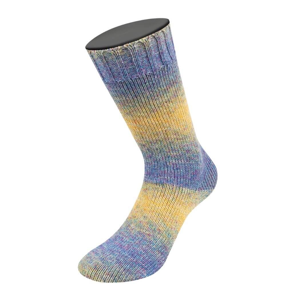 Lana Grossa 7231 - Vanille/Gelb/Türkis/Blau/Orchidee Lana Grossa Meilenweit 100 Merino Extrafein Shades Lieblingsgarn