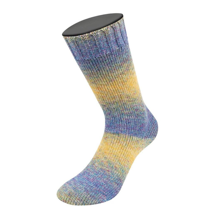 Lana Grossa 7231 - Vanille/Gelb/Türkis/Blau/Orchidee Lana Grossa Meilenweit 100 Merino Extrafein Shades Lieblingsgarn