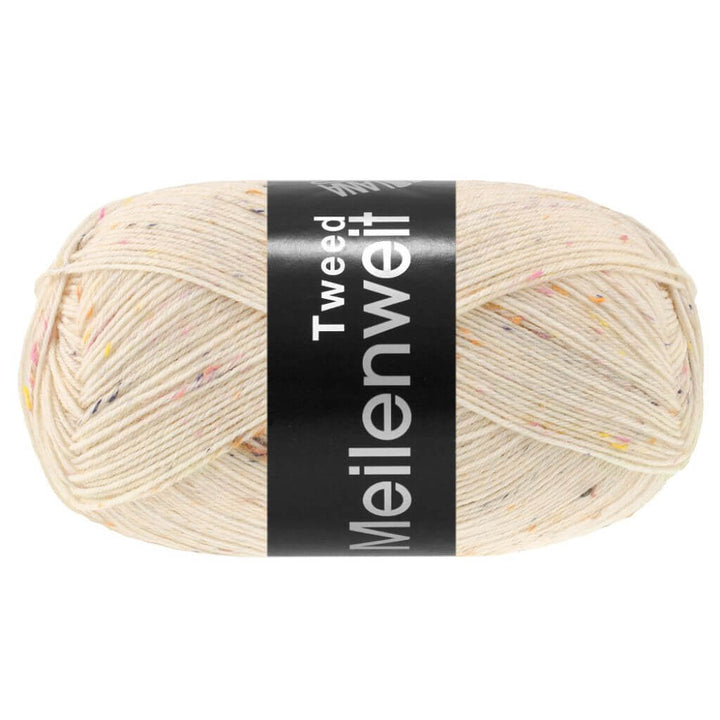 Lana Grossa Meilenweit 100 Tweed, Farbe 185 Creme meliert – Polyamid und Schurwolle bei Lieblingsgarn