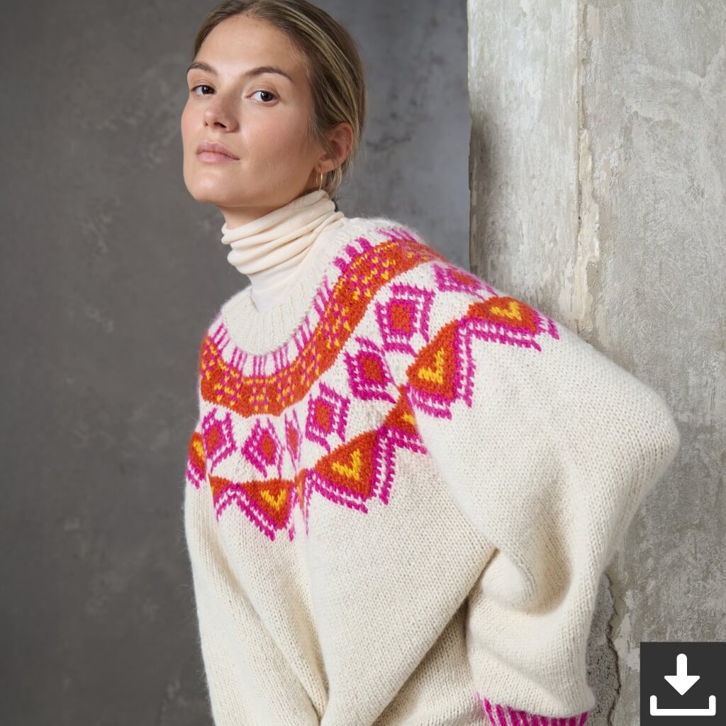 Lana Grossa Pattern Oversized Norweger-Pullover Strickset - Lana Grossa (PDF) bei bei bei bei bei bei bei bei Lieblingsgarn