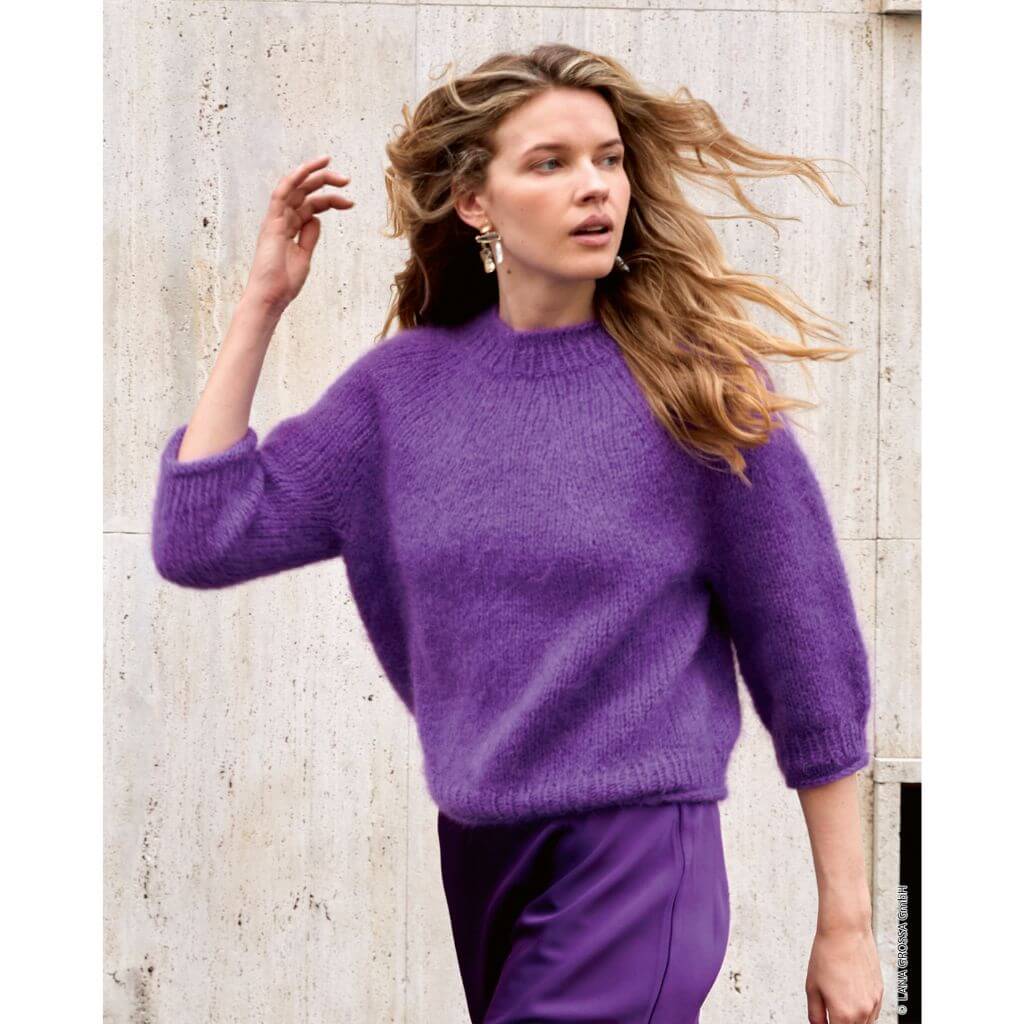 Lana Grossa Pattern Pullover mit Rundpasse Top Down Strickanleitung - Lana Grossa (Heft) Lieblingsgarn