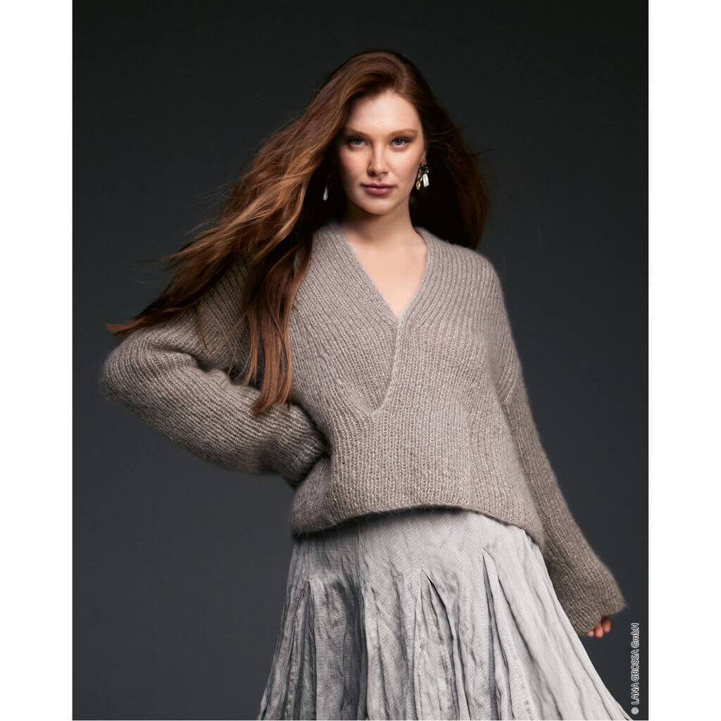 Lana Grossa Pattern Pullover mit Wickeloptik Strickanleitung - Lana Grossa (Heft) Lieblingsgarn