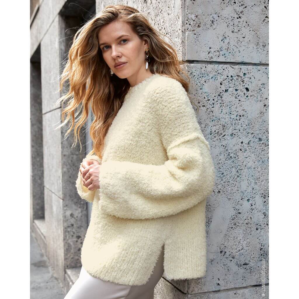 Lana Grossa Pattern Oversized Pullover mit Seitenschlitz Strickanleitung - Lana Grossa (Heft) Lieblingsgarn
