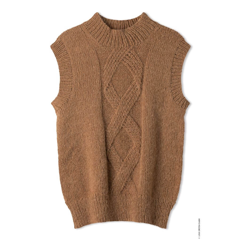 Lana Grossa Pullunder mit Zopfmuster Top-Down Strickanleitung - Lana Grossa (Heft) bei bei bei bei bei bei Lieblingsgarn