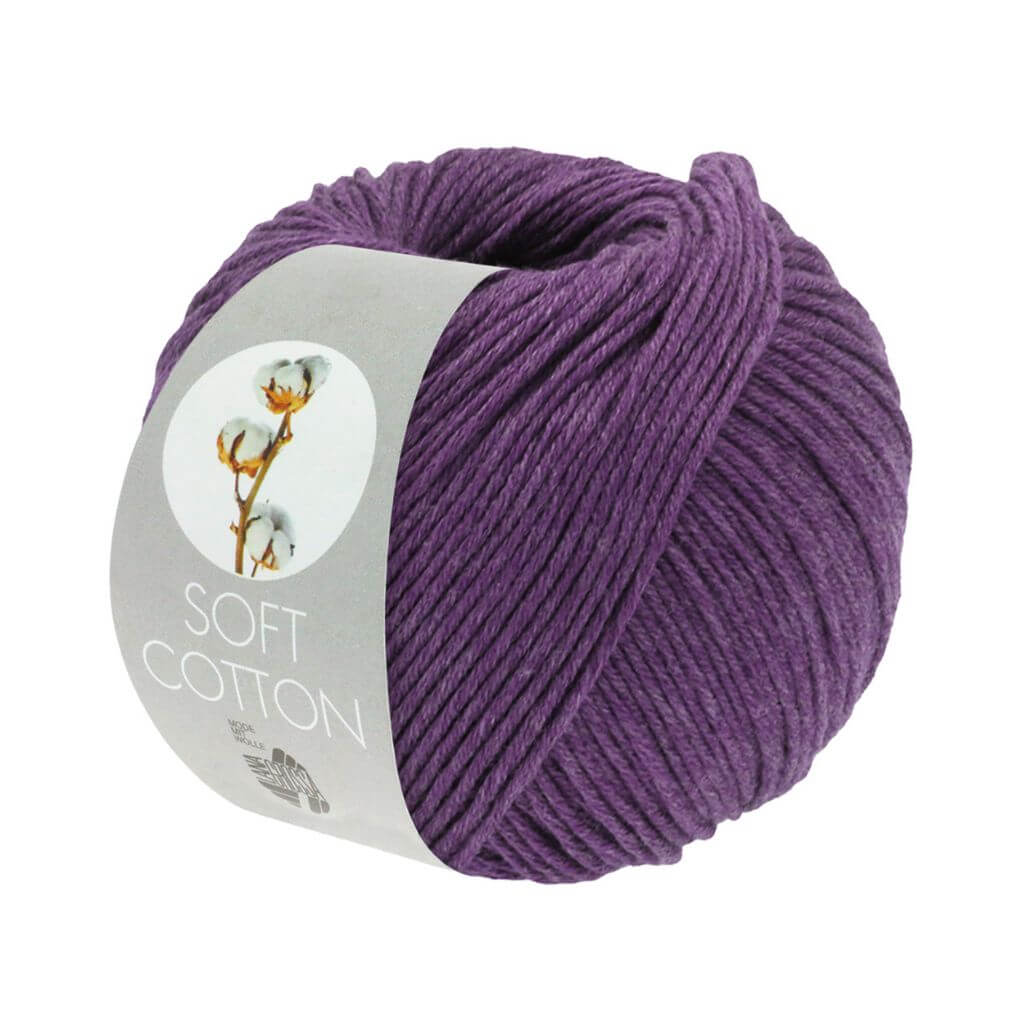 Lana Grossa 53 - Anthrazitviolett Lana Grossa Soft Cotton 50 g Lieblingsgarn