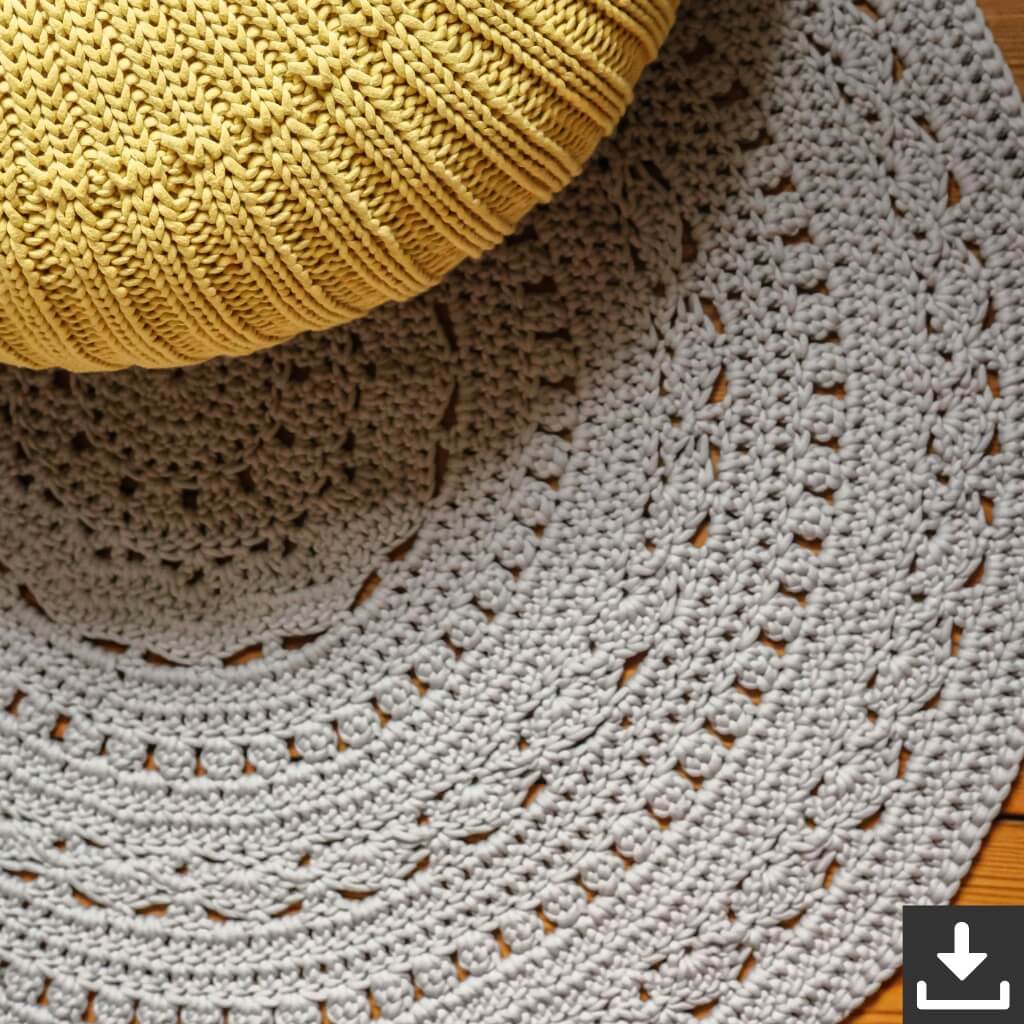 Lana Grossa Pattern Runder Teppich Häkelset - Lana Grossa (PDF) bei bei bei bei bei bei bei bei bei bei bei bei Lieblingsgarn