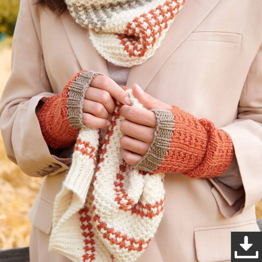 Lana Grossa Pattern Rippenmuster Armstulpen Strickset - Lana Grossa (PDF) Lieblingsgarn