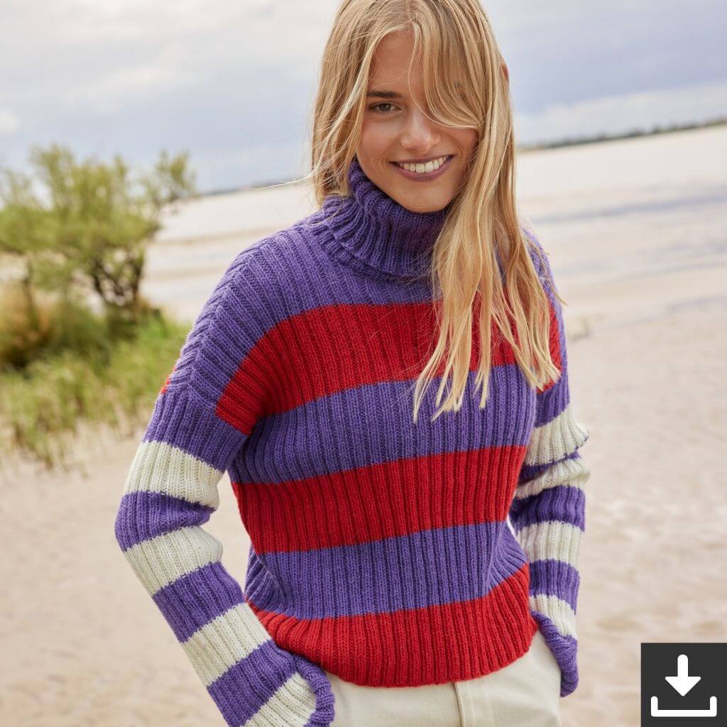 Damen Rollkragenpullover Strickanleitung - Lana Grossa (PDF)