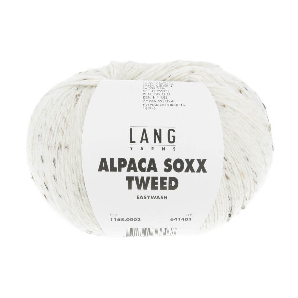 Lang Yarns Alpaca Soxx Tweed, Farbe 002 Offwhite – Alpaka, Schurwolle und Synthetik bei Lieblingsgarn