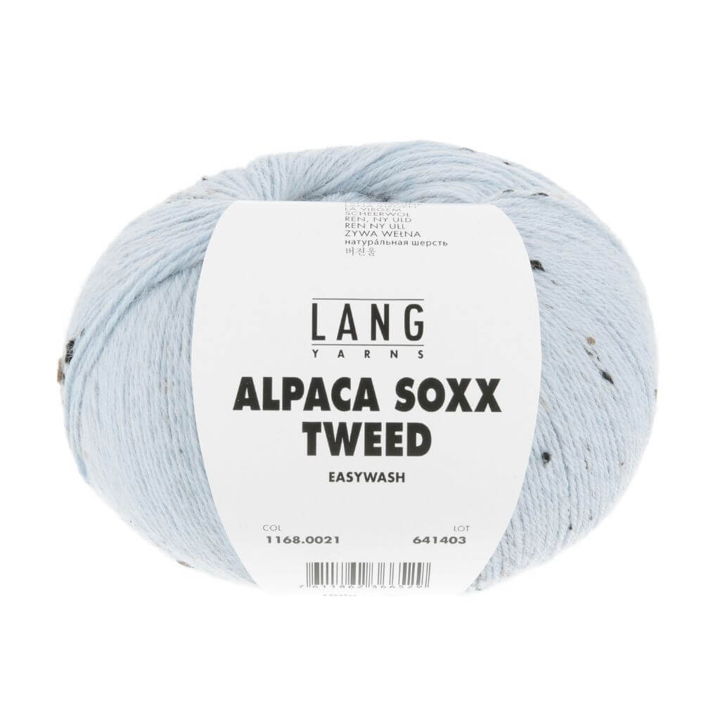 Lang Yarns Alpaca Soxx Tweed, Farbe 021 Hellblau – Alpaka, Schurwolle und Synthetik bei Lieblingsgarn