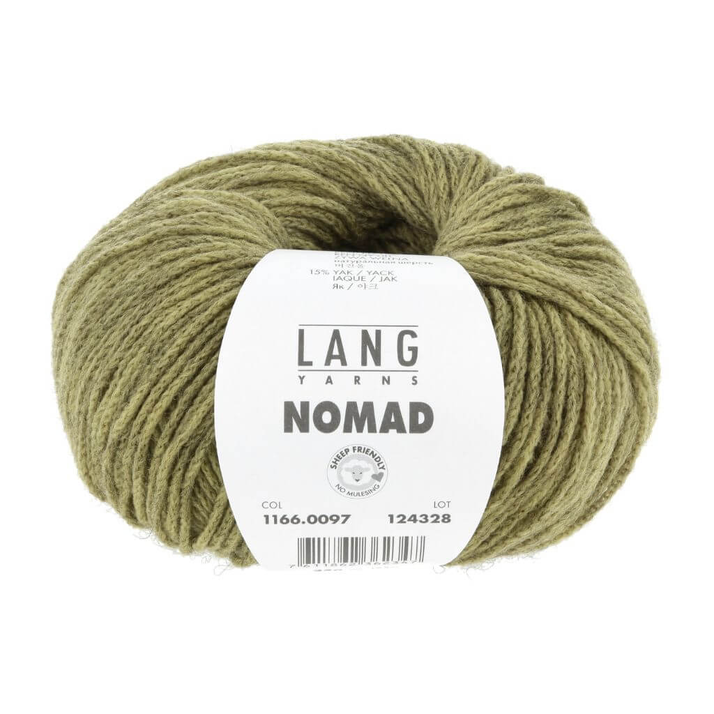 Lang Yarns Nomad, Farbe 097 Olive – Schurwolle und Yak bei Lieblingsgarn