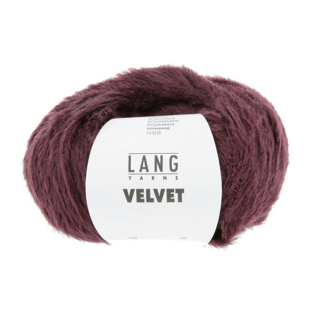 Lang Yarns Velvet, Farbe 062 Weinrot – Synthetik und Viskose bei Lieblingsgarn