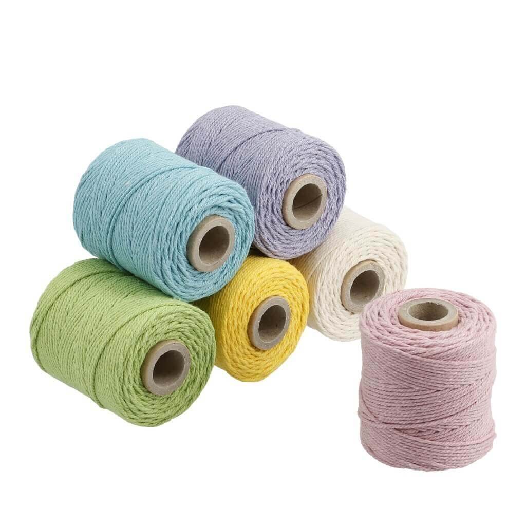 Lieblingsgarn Makramee Lieblingsgarn - Pastell Set aus 6 x Premium-Garn 1 mm Lieblingsgarn