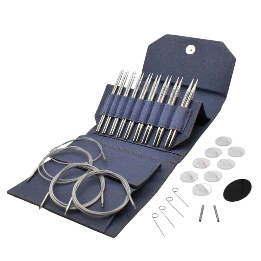 Lykke Needles Denim / 3,25-6,50 mm Lykke Flight austauschbare Nadelspitzen Lieblingsgarn
