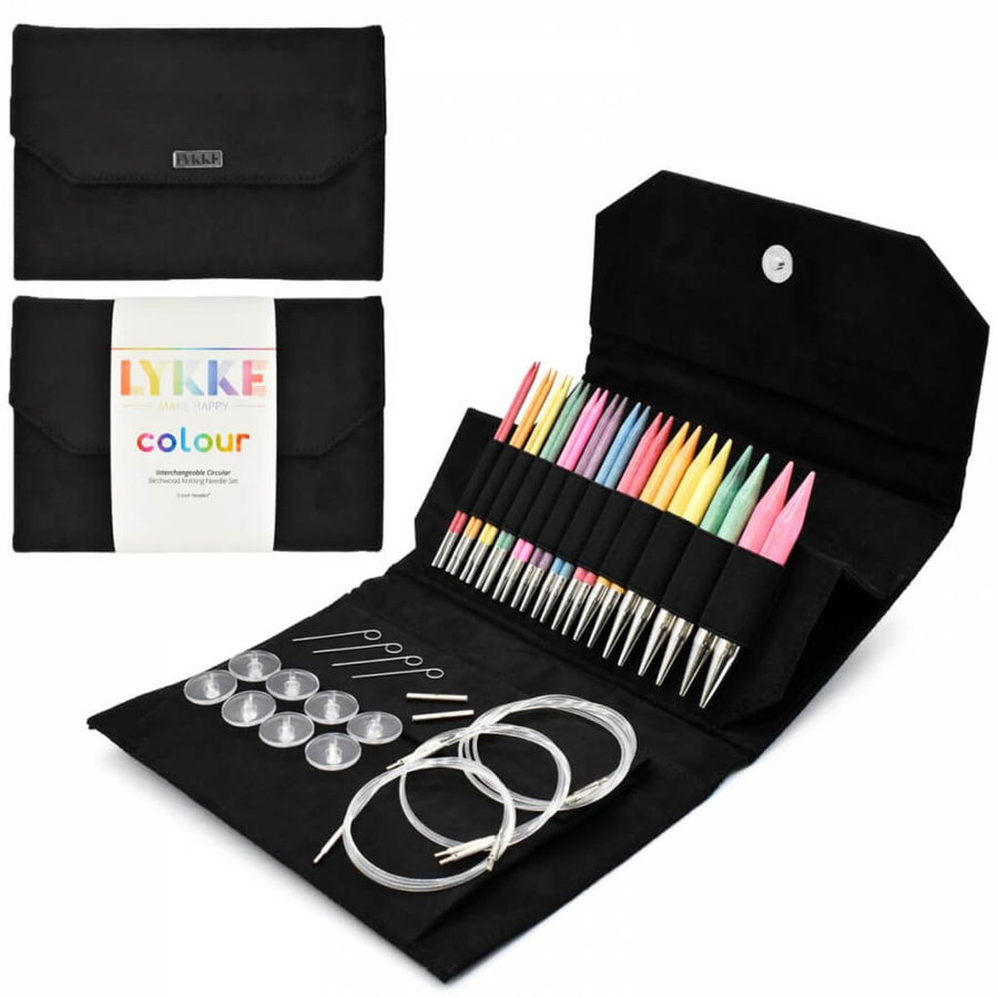Lykke Needles Lykke Rundstrickandel Set - Black Vegan Suede Lieblingsgarn