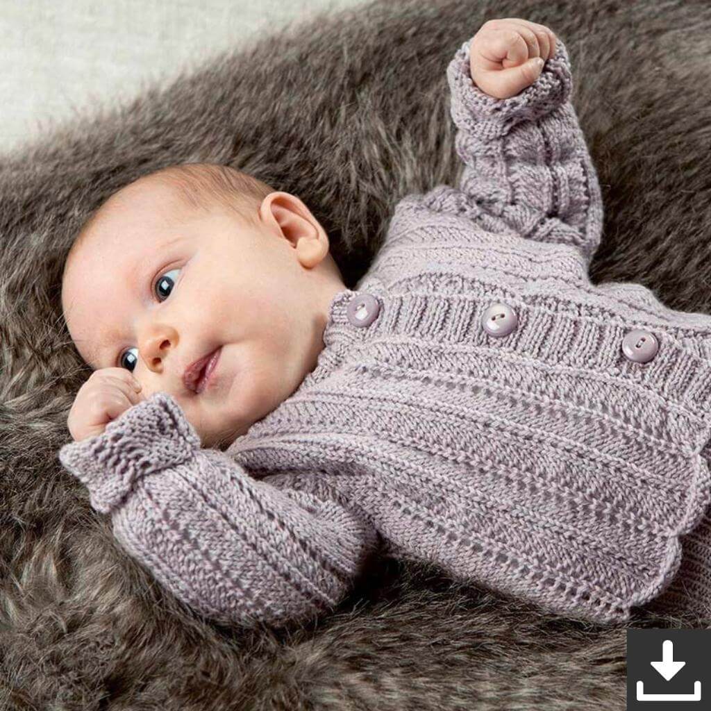 Lang Yarns Pattern Babyjacke mit Ajourmuster Strickanleitung - Lang Yarns (PDF) Lieblingsgarn