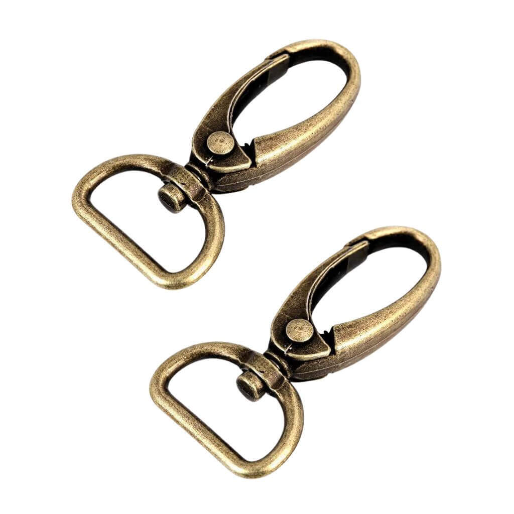 Stoklasa Set aus 2 Metall Karabiner, Farbe Altmessing – Metall bei Lieblingsgarn