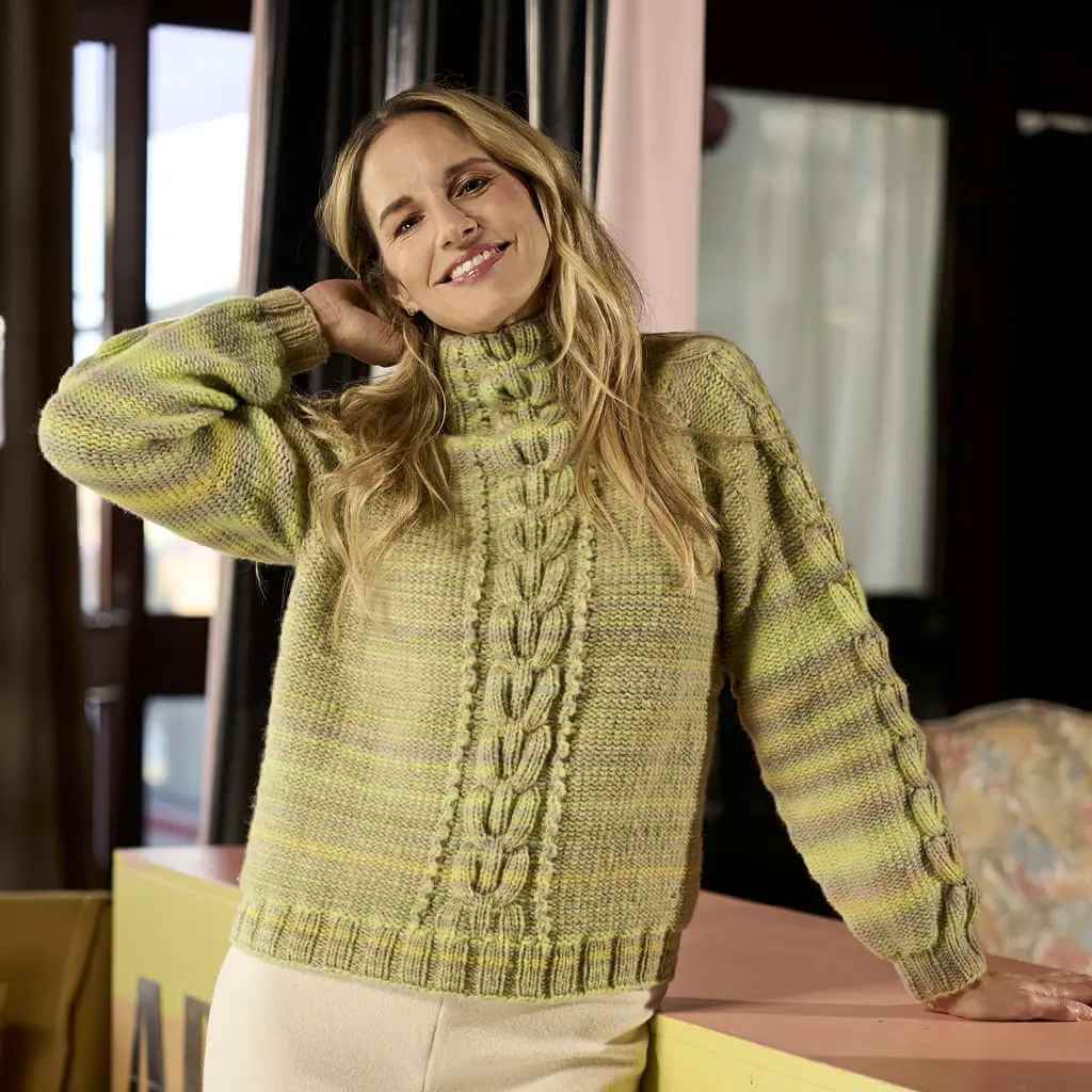 Pullover Zopfstreifen und Raglan Strickanleitung - Pro Lana (Heft)