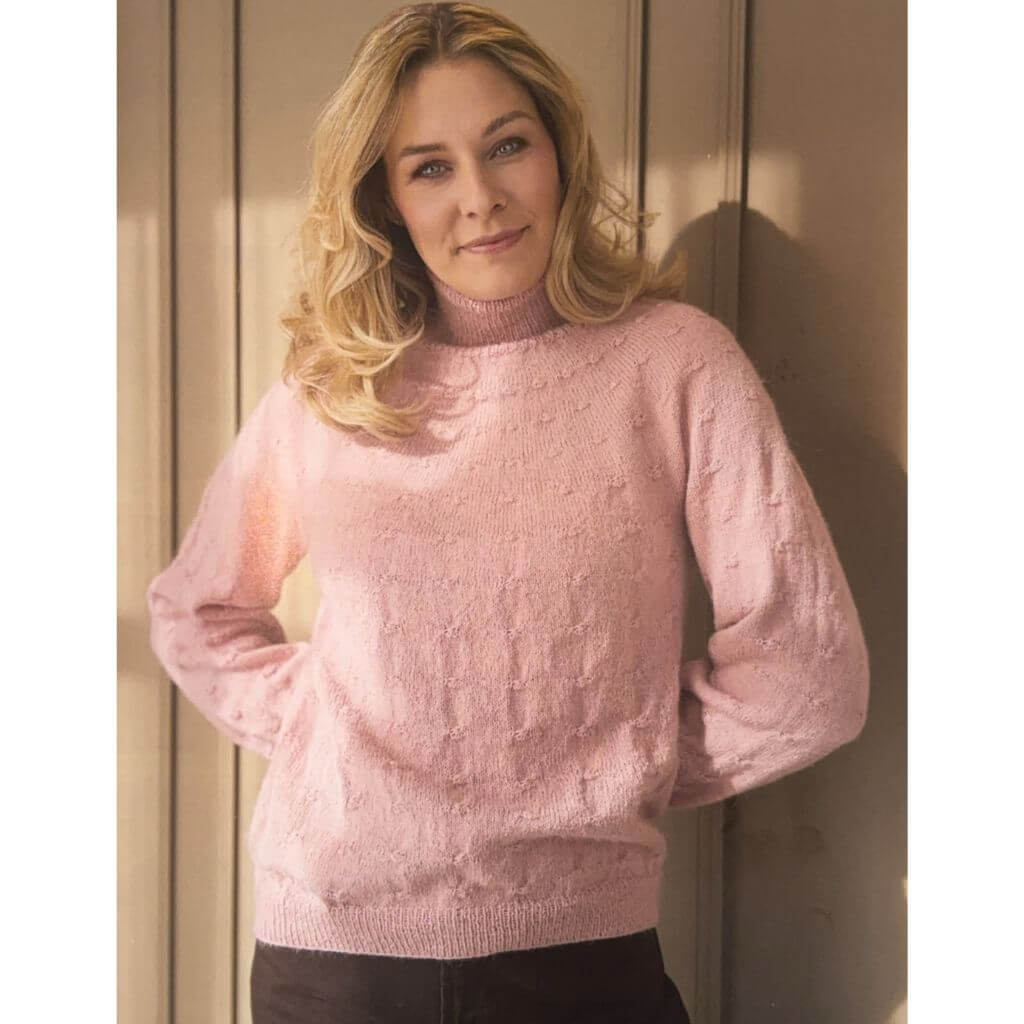 Top Down Pulli mit Fächermuster in Rosé Strickanleitung - Pro Lana (Heft)