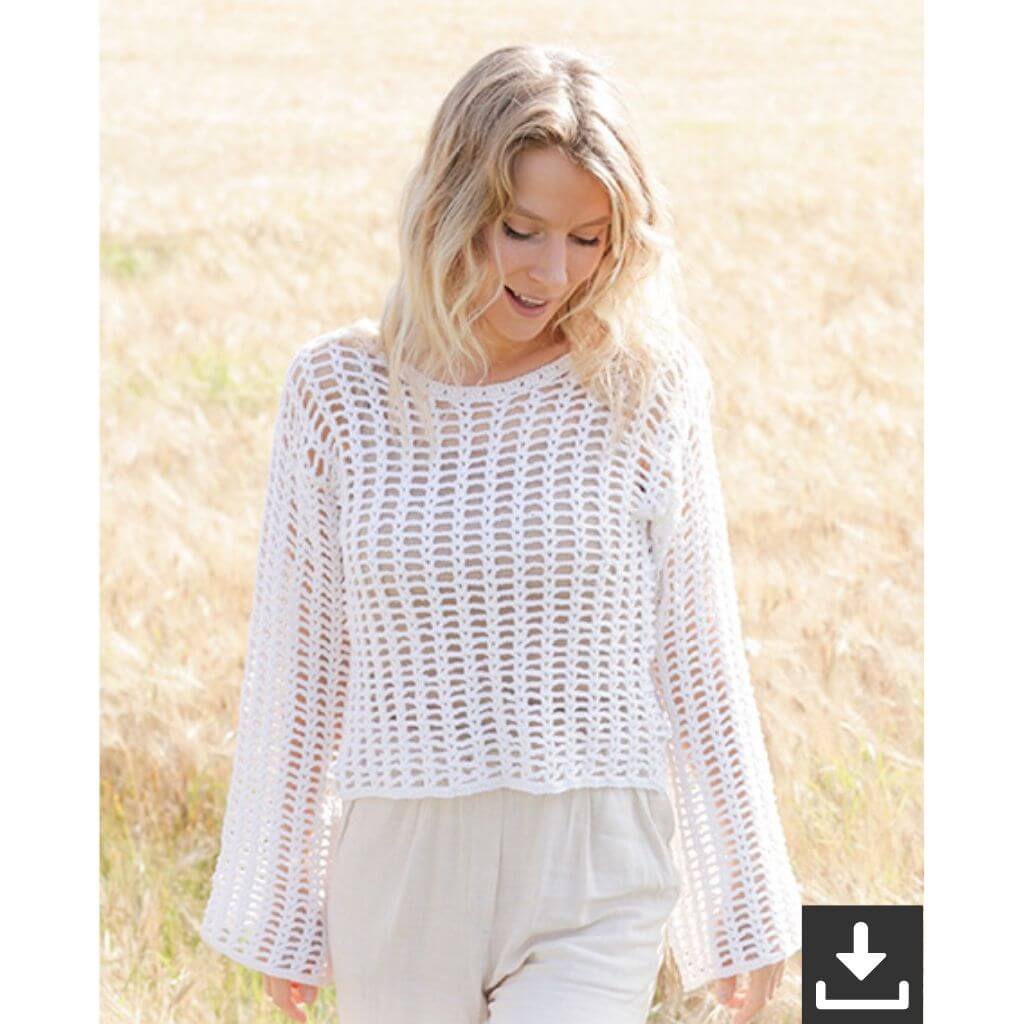 Drops Design Pattern Pullover Moon Lace Sweater Häkelanleitung - Drops (PDF) Lieblingsgarn