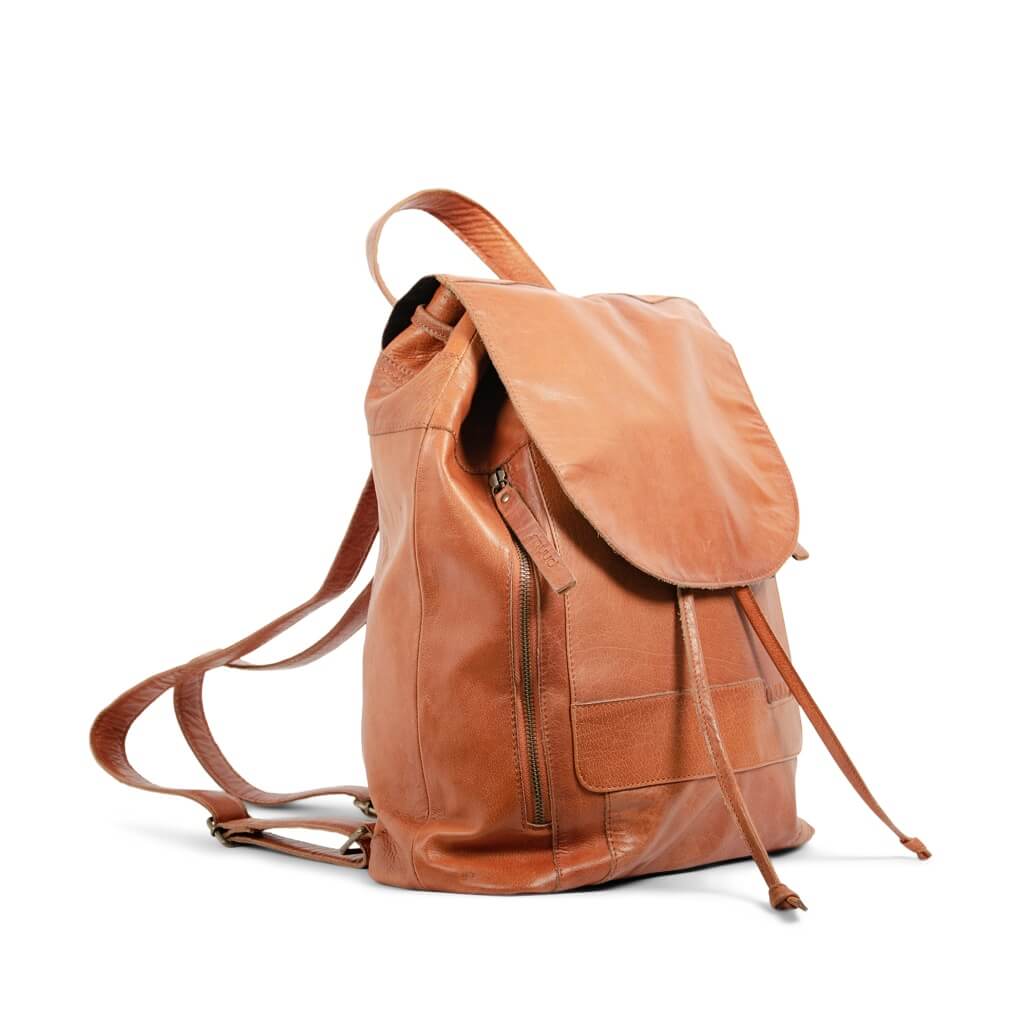 muud Gimo - Rucksack, Farbe Whisky – Leder bei Lieblingsgarn