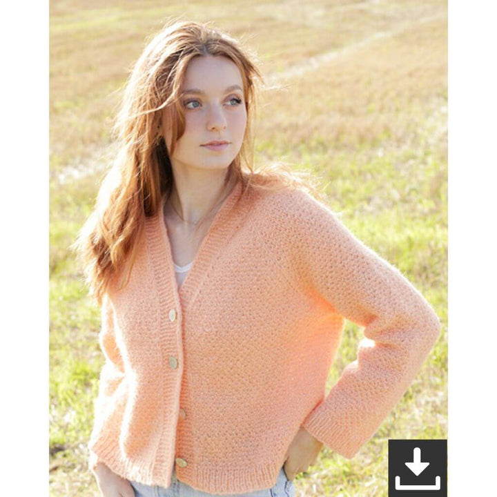 Drops Design Pattern Damen Perfectly Peach Jacket Strickset - Drops (PDF) bei bei bei bei bei bei bei bei bei Lieblingsgarn