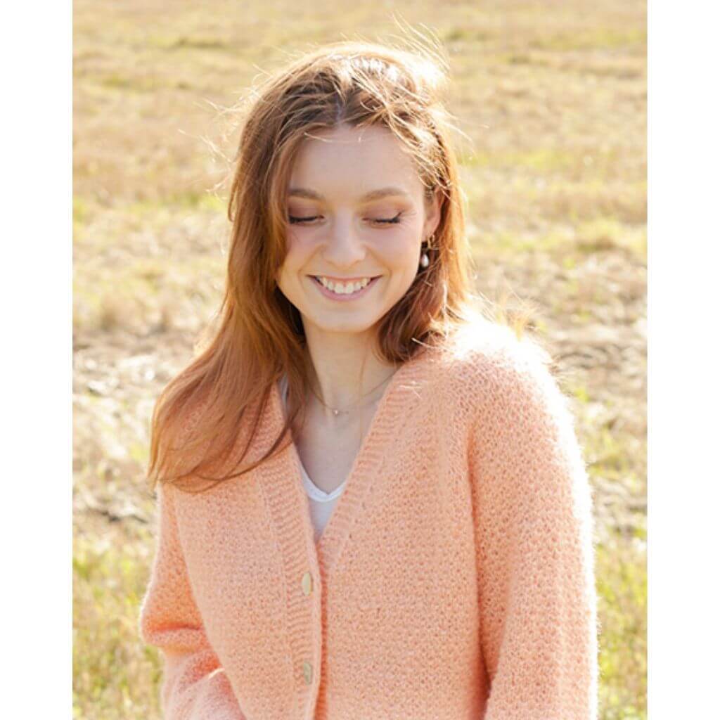 Drops Design Pattern Damen Perfectly Peach Jacket Strickset - Drops (PDF) bei bei bei bei bei bei bei bei bei Lieblingsgarn